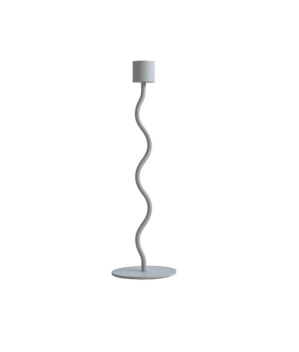 Clearance Curved Candleholder 26cm Pale Blue Candlesticks & Candle Holders