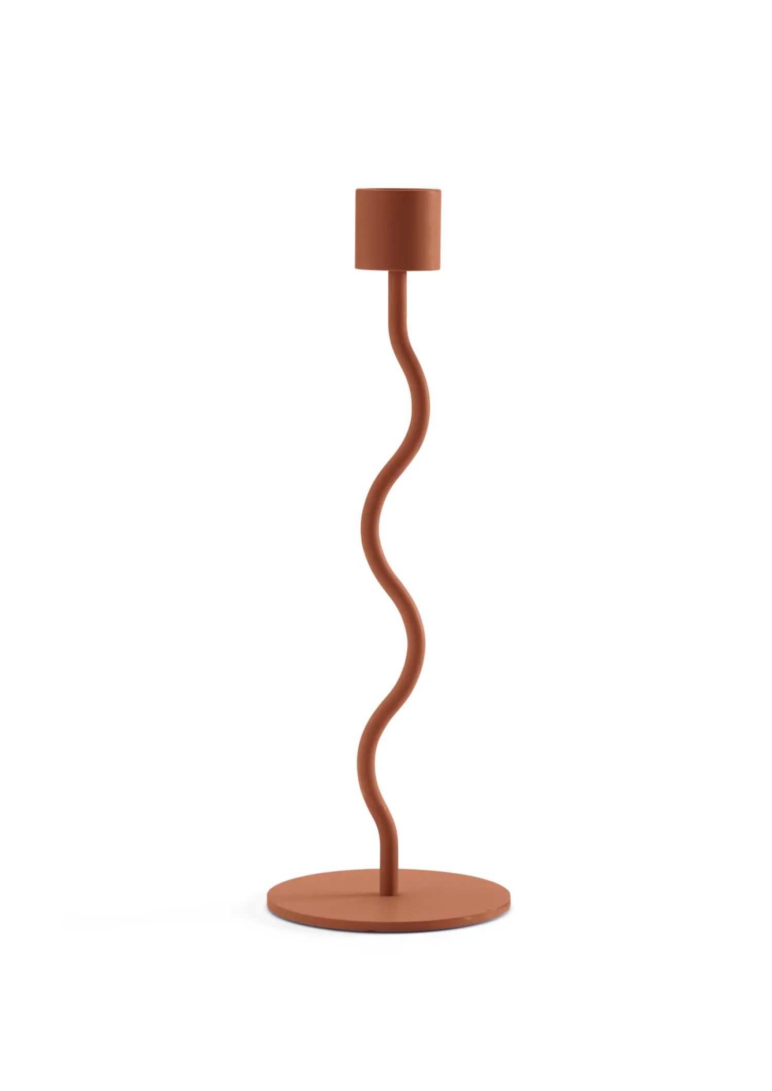 curved_candlestick_cm_brick_red_0-1.webp Best Sale Curved Candlestick 23cm Brick Red Candlesticks & Candle Holders