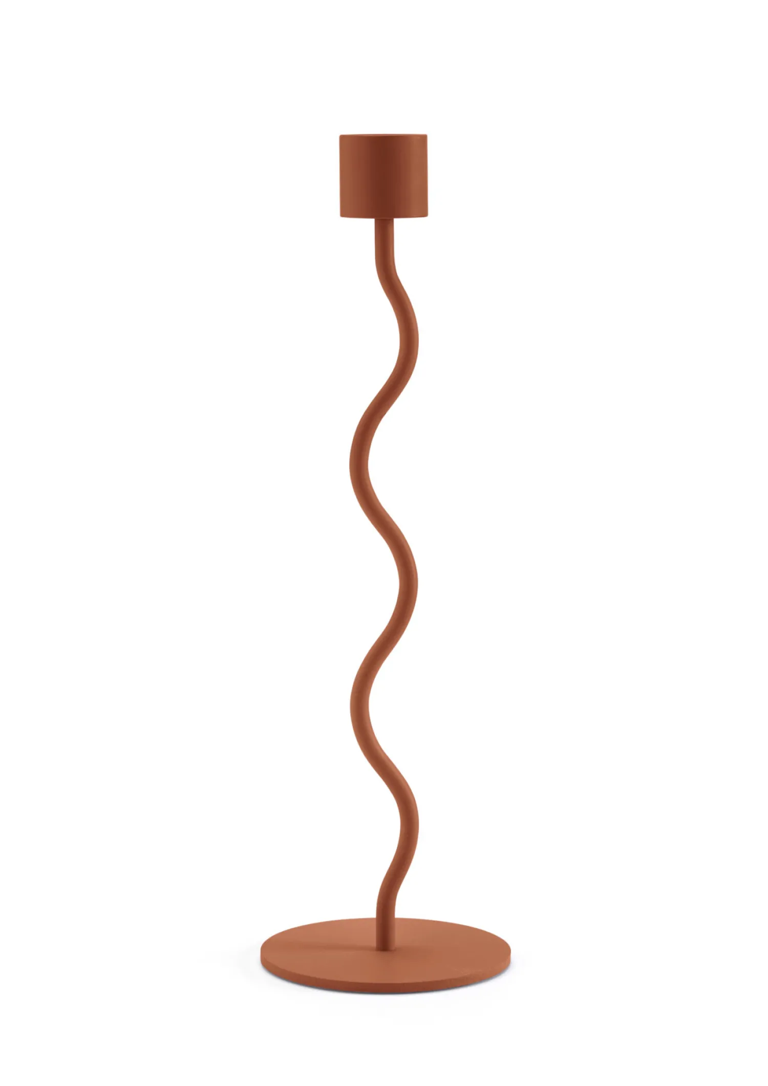curved_candlestick_cm_brick_red_0.webp Outlet Curved Candlestick 26cm Brick Red Candlesticks & Candle Holders