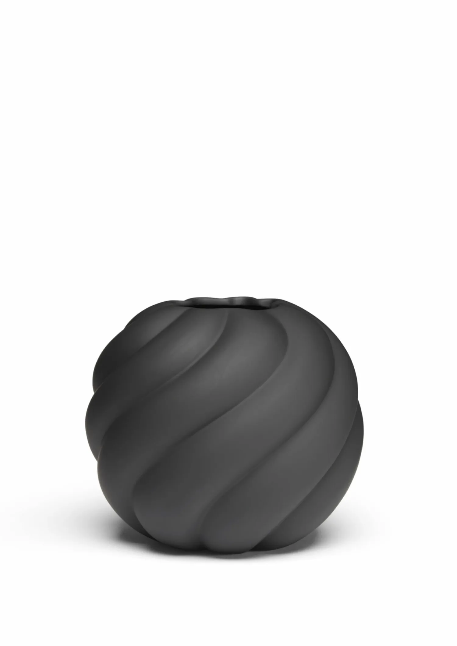 twist_ball_vase_cm_black_0.webp Online Twist Ball Vase 20cm Black Vases