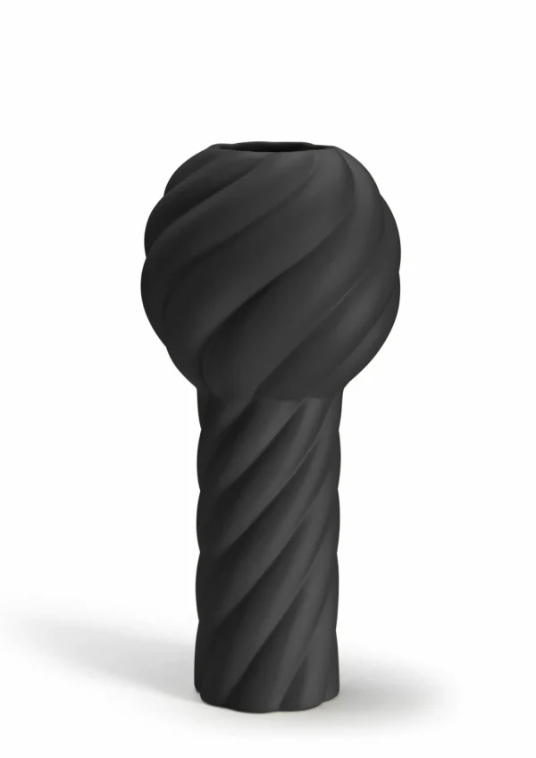 New Twist Pillar Vase 34cm Black Vases